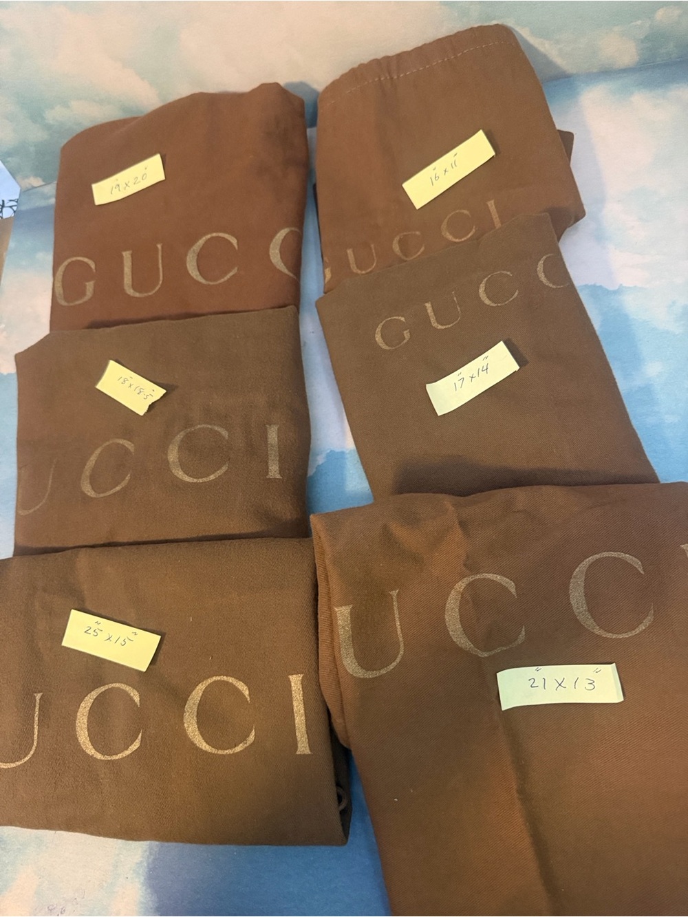 Gucci Brown Logo Dust Bag